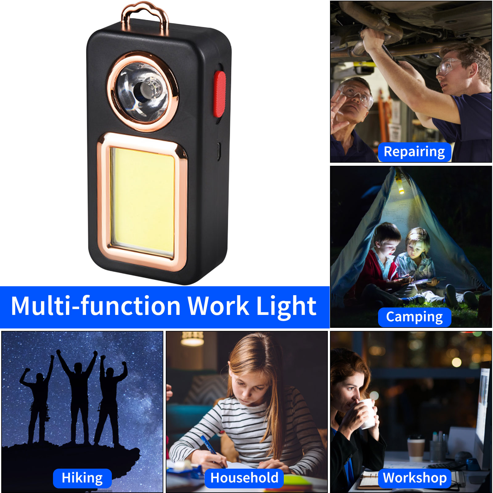Cheap Goat Tents LED Camping Light USB Rechargeable 2 Gears Outdoor Tent Lamp Travel Lamp Portable Lanterns Emergency Lighting Tool   